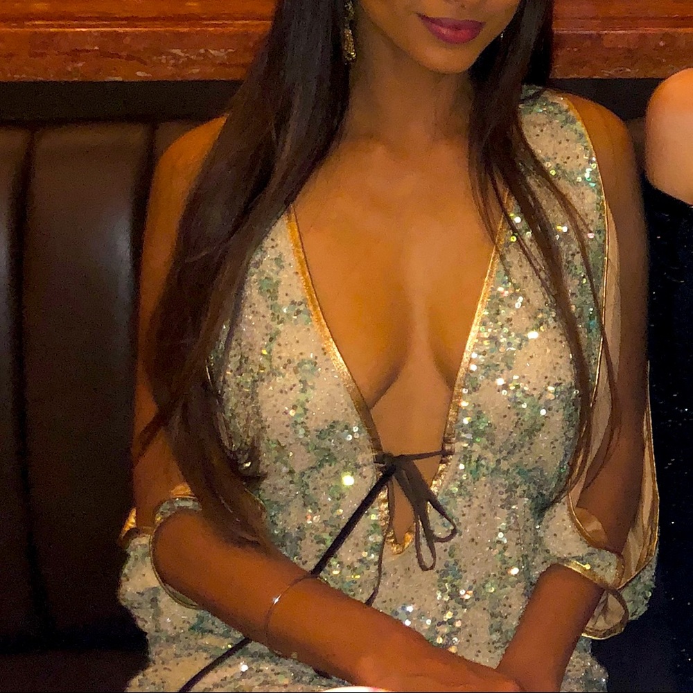 Kasia De Gelaque couture sequin dress